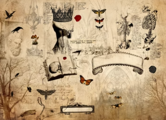 Dark Academia Decoupage Paper