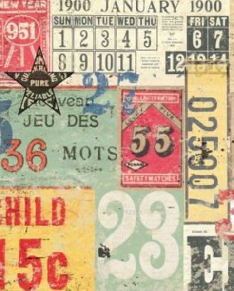 Numbers Decollage Decoupage Paper