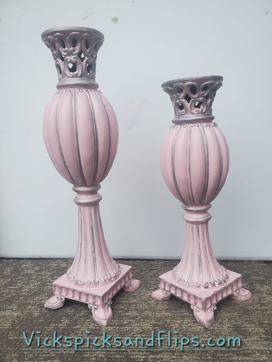 Large resin candlesticks