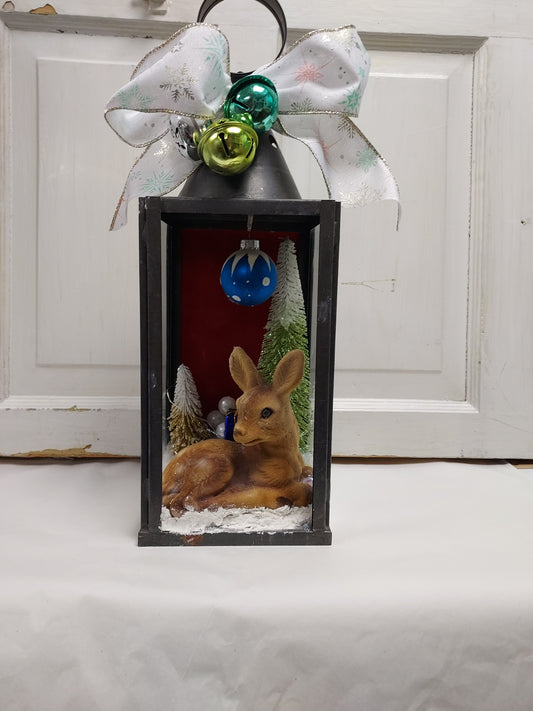 VINTAGE Reindeer Lantern