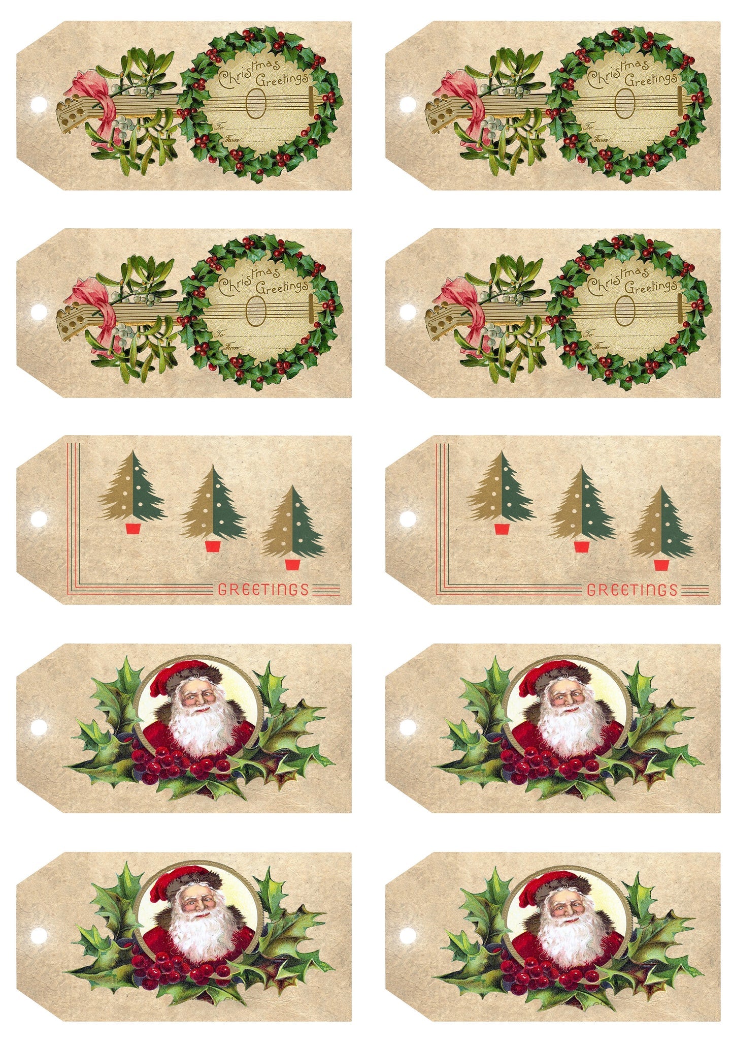 Christmas Tags | JRV A4 Rice Paper