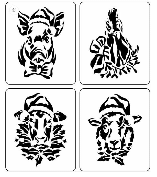 Christmas Farm Animal Minis | JRV Stencils