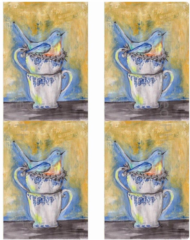 Blue Bird Nesting Multiple | Connies Rice Paper | A4