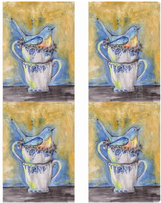 Blue Bird Nesting Multiple | Connies Rice Paper | A4