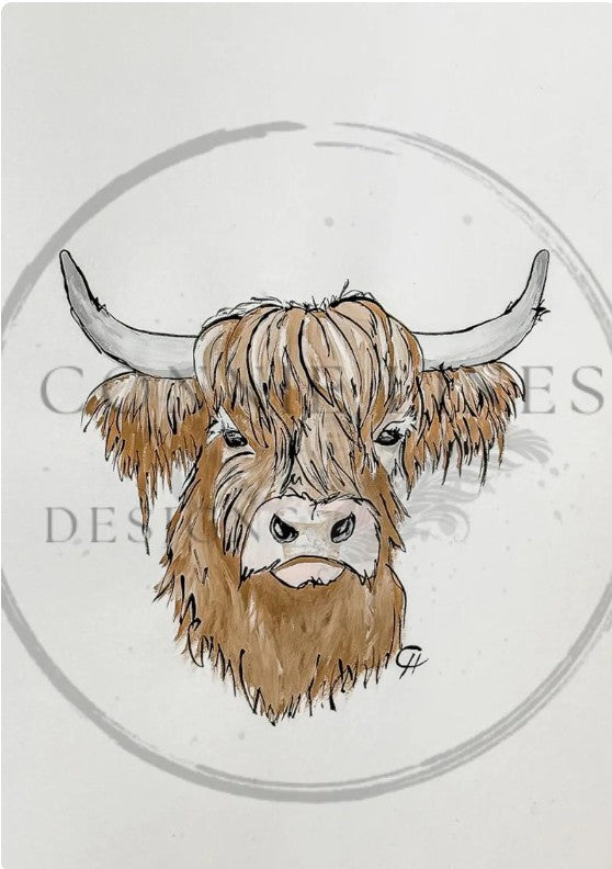 Highland Cow Gilbert | Connies Rice Paper | A4