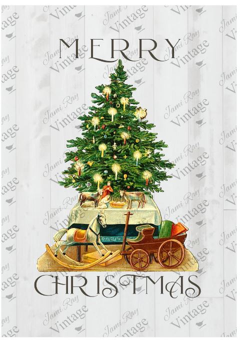 Vintage Christmas Tree | JRV Rice Paper | A4